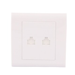 Office White Computer Television Dual RJ45 Network Outlet Wall Panel ...