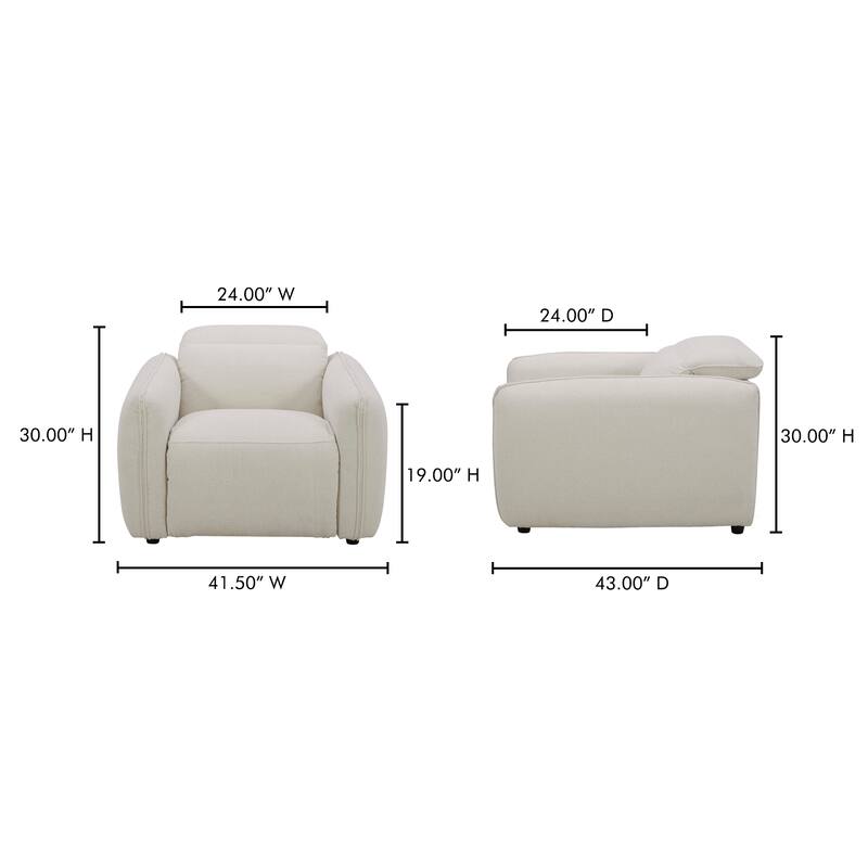 NADAAL STUDIOS Yarrow, Power Recliner Chair, Polyester Upholstery, High-Density Foam Cushions, Dusk Grey