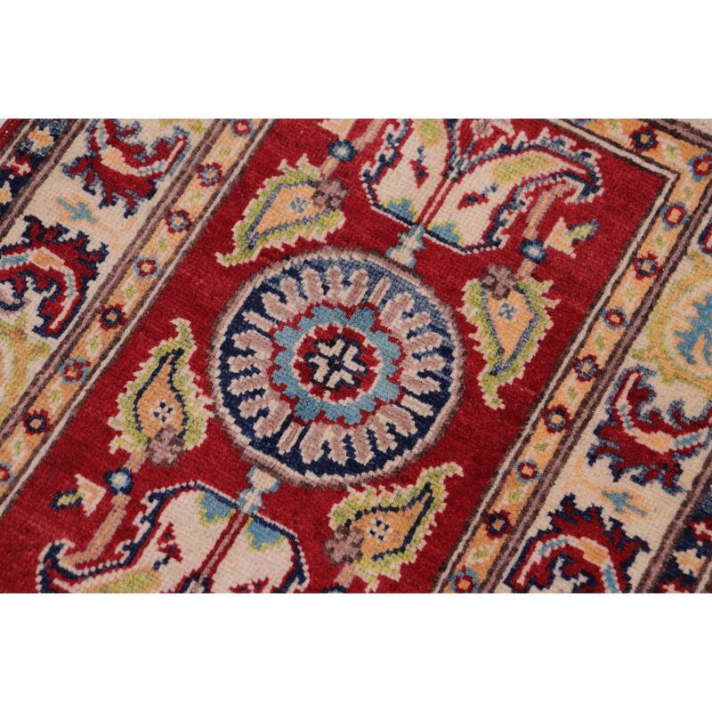 Southwestern Kazak Kaleb Red/Beige Wool Rug - 2'0'' x 3'0''