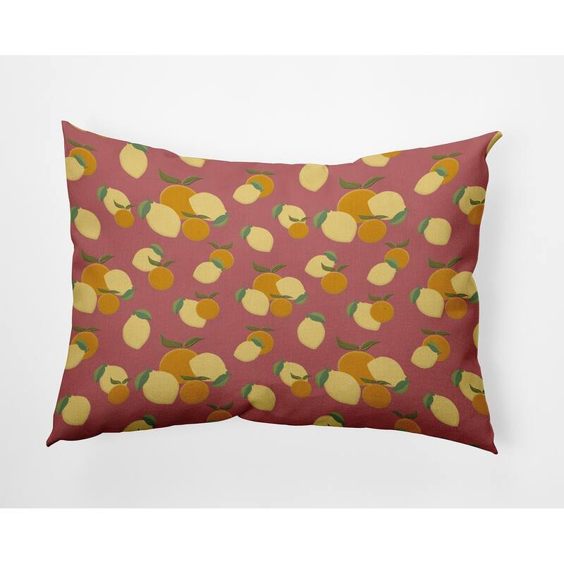 Oranges and Lemons Decorative Throw Pillow - 14" x 20" - Bright Mauve