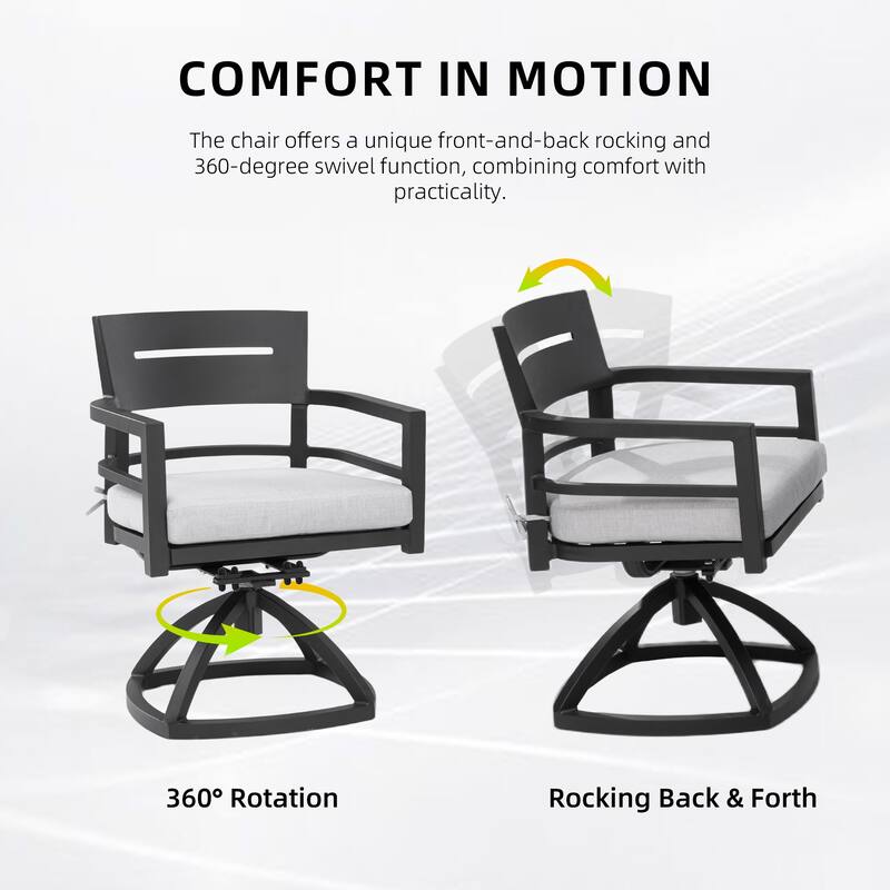 Outdoor Patio Aluminum Swivel Rocker 2PCS