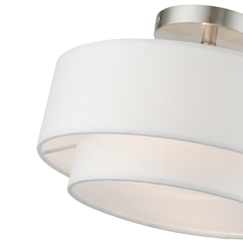 Livex Lighting 47151 Meridian 2 Light 12" Wide Flush Mount Drum