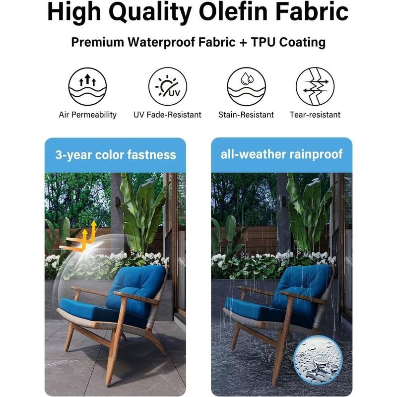 WINSOON 24x24 Inch Outdoor Deep Seat Cushion Set,Waterproof and Resistant
