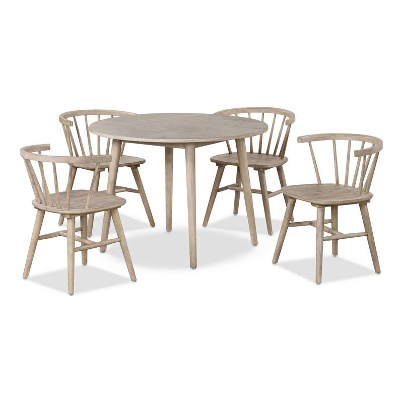 Furniture of America Galgary Mid-Century Modern 5-Piece Round Wooden Dining Table Set