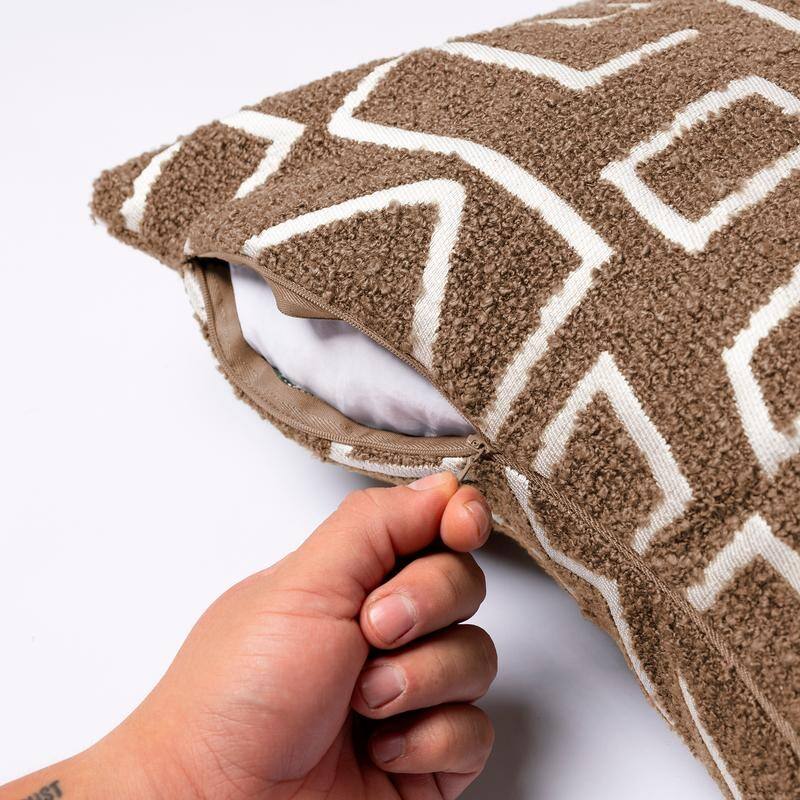 Austin Horn Classics Contempo Decorative Pillow – 22"x22", Boucle Jacquard Fabric, Reversible