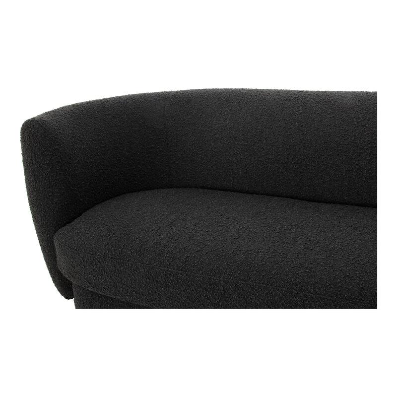 NADAAL STUDIOS Kellan Sofa, Polyester Blend Upholstery, FSC-Certified Pine Frame, High-Comfort Foam, 3 Seater, Black