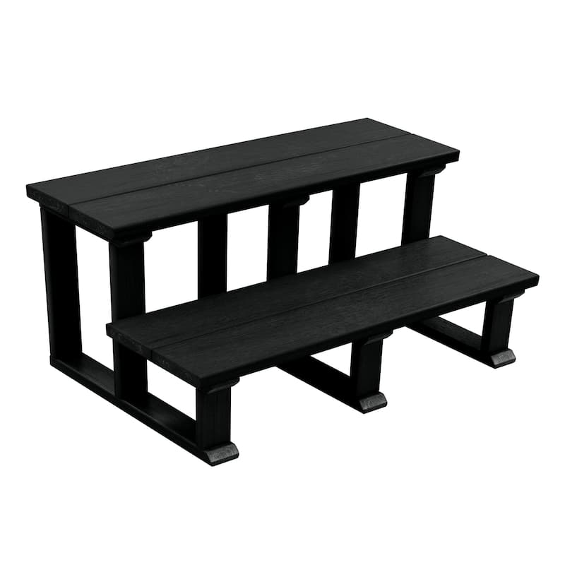 Highwood Eco-Friendly Hot Tub Spa Two Tier Steps 32" - Black