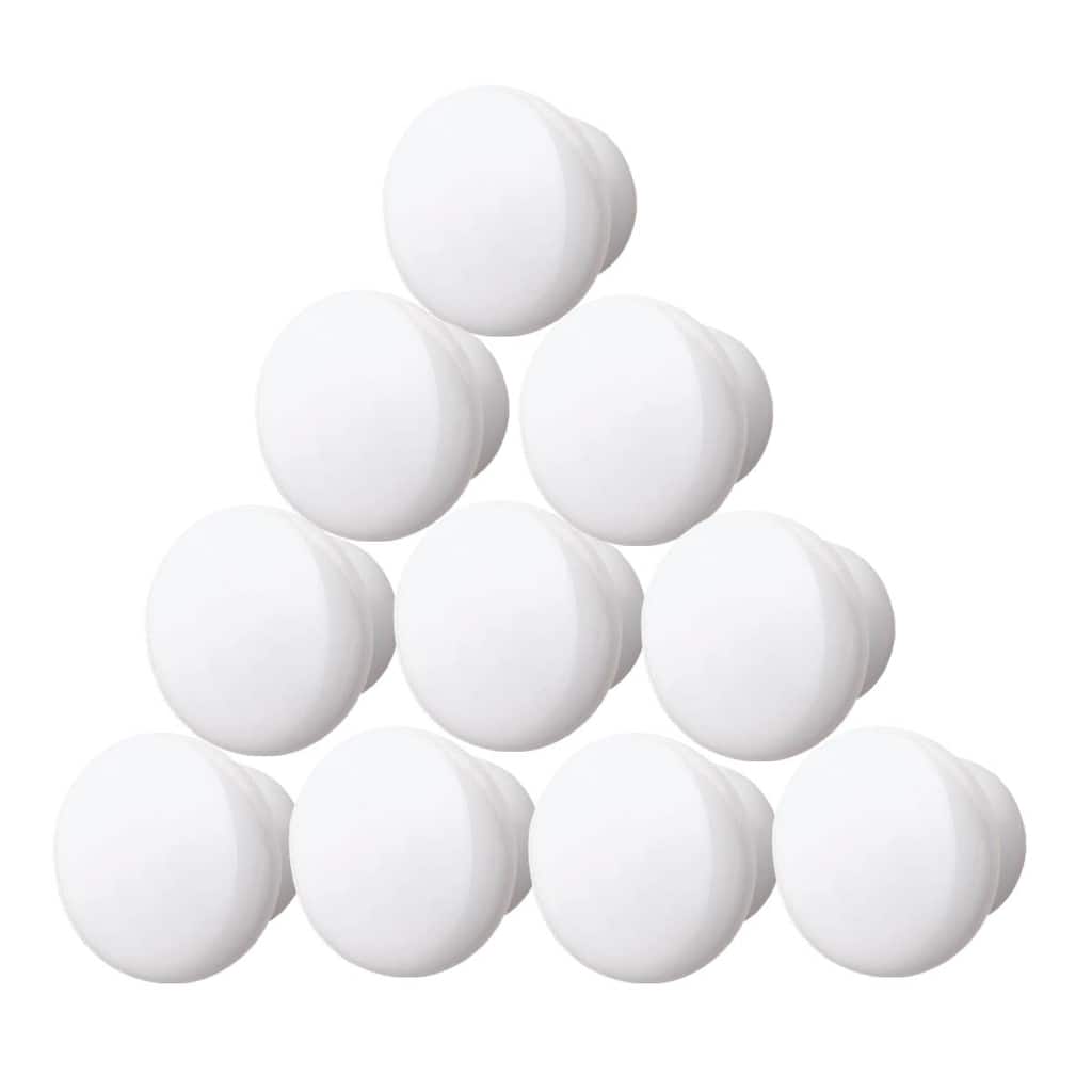 Cabinet Knob White Porcelain Plain Pull 2 D Pack of 10 Renovators Supply