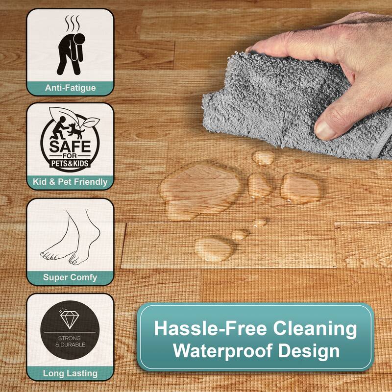 Sorbus 80 Sq. Ft. Wood Grain Floor Tiles Foam Mat EVA Interlocking Mats Tile 3/8-Inch Thick Flooring Wood Puzzle Exercise Mats