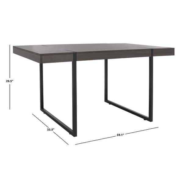 dimension image slide 1 of 4, SAFAVIEH Cael Modern Industrial Farmhouse Dining Table - 59 in. W x 33 in. D x 30 in. H