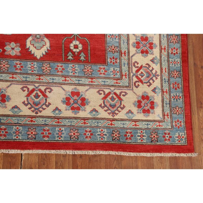 Red Kazak Oriental Area Rug Hand-Knotted Wool Carpet - 6'6" x 9'9"