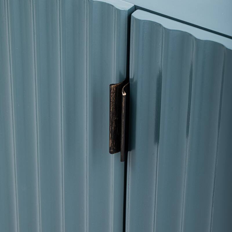 4 Wavy Doors Ample Storage Space Sideboard with Adjustable Shelves