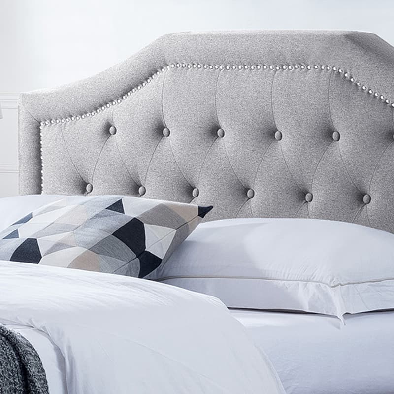 Queen Size Platform Bed with Metal Base Legs and Wood Slat Support, Upholstered Wingback Bed Frame with Tufted Button Headboard