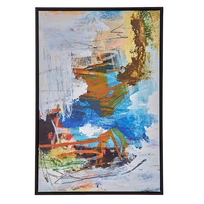 'Destination' Solid Wood Framed Abstract Canvas Art by Marisol Evora