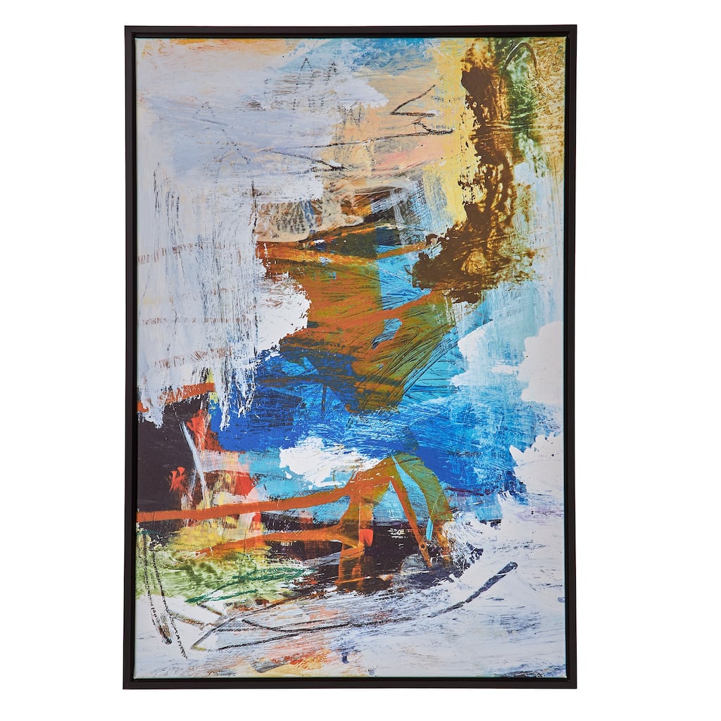 'Destination' Solid Wood Framed Abstract Canvas Art by Marisol Evora