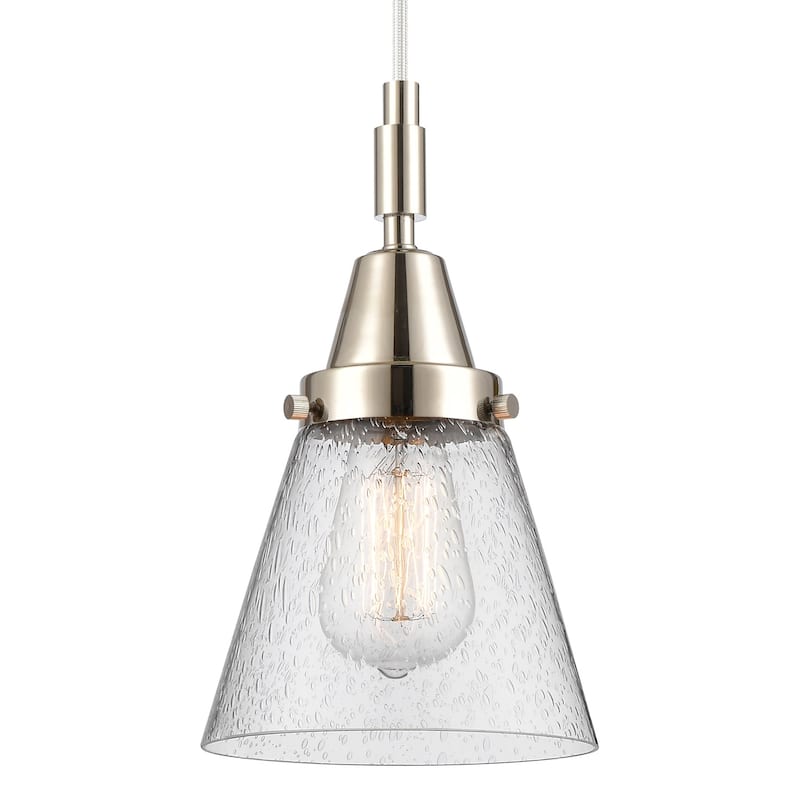 Innovations Lighting 447-1P-G64 Cone 6" Wide Mini Pendant with Clear, - Polished Nickel
