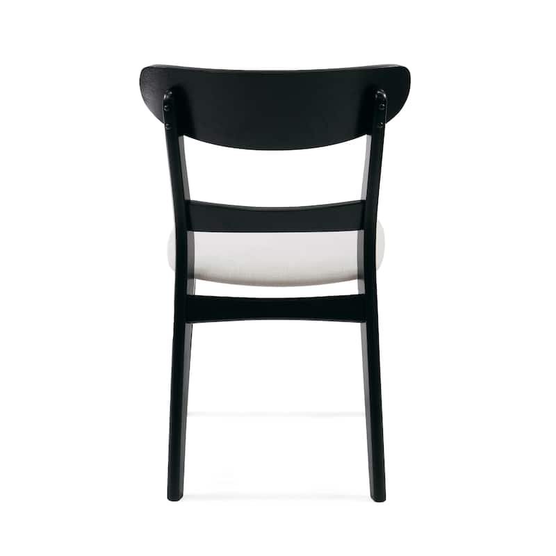 Roomfitters Mid-Century Modern Dining Chairs with Solid Wood Frame and Upholstered Seat, Set of 2