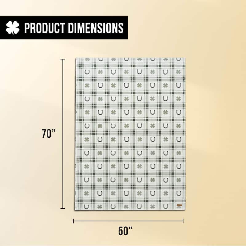 Lucky Brand Lucky Clovers Plush Throw Blankets