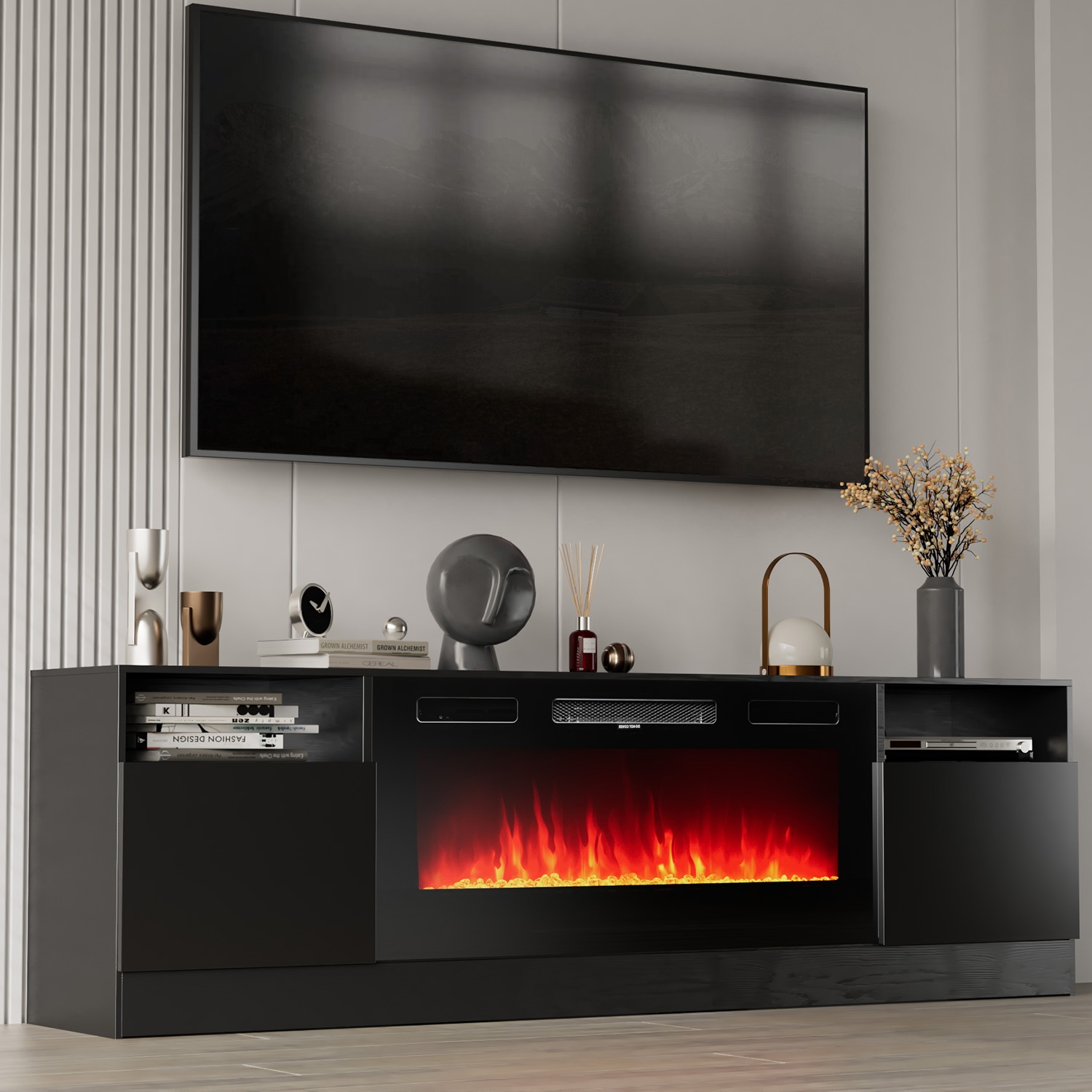 70 inch top fireplace entertainment center