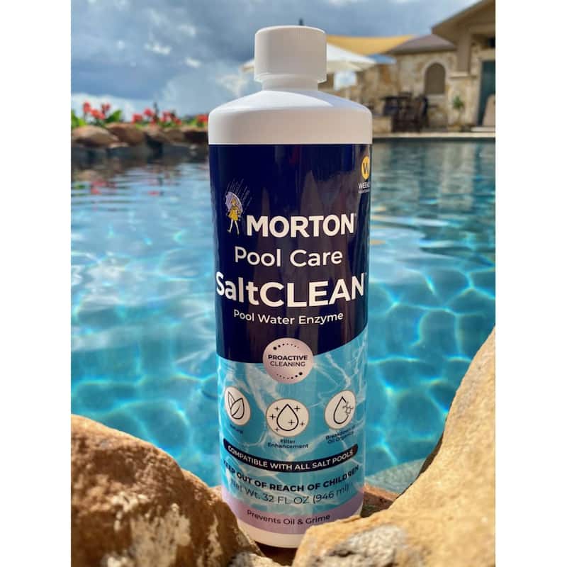 Morton Pool Care SaltCLEAN Salt Water Swimming Pool Water Enzyme, 32 Oz, 3 Pack - 2.20