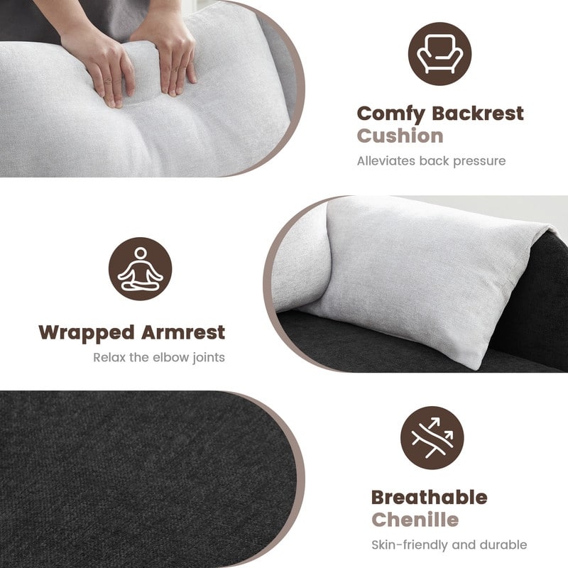 Two-Tone Upholstered Accent Chair with Wrapped Armrests