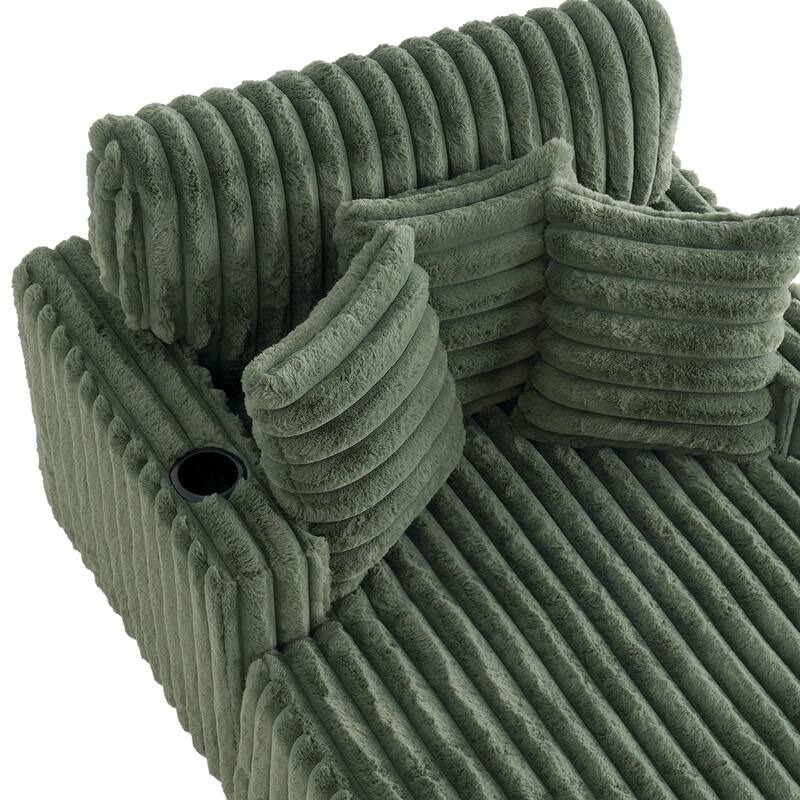 41.7" W Upholstered Plush Corduroy Chaise Lounge Set of 2