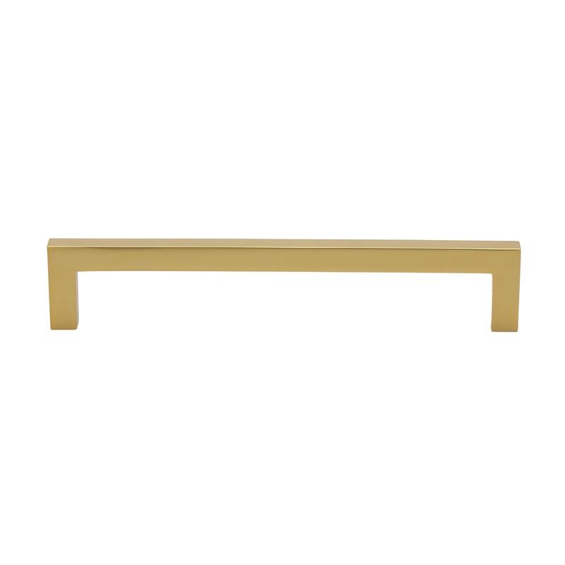 GlideRite 6-5/16 in. Center Gold Solid Square Bar Pulls (5-Pack) - Brass Gold