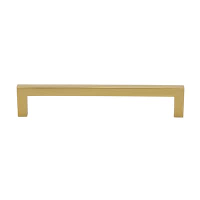 GlideRite 6-5/16 in. Center Gold Solid Square Bar Pulls (5-Pack) - Brass Gold