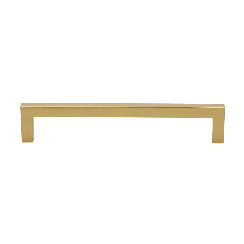 GlideRite 6-5/16 in. Center Gold Solid Square Bar Pulls (5-Pack) - Brass Gold