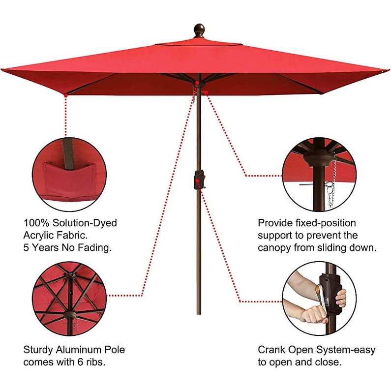 Tradesparker Multicolor Sunbrella 9ft/10x6.5ft Patio Market Outdoor Table Umbrella