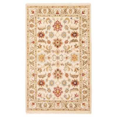 ECARPETGALLERY Hand-knotted Jamshidpour Cream Wool Rug - 3'0 x 5'0