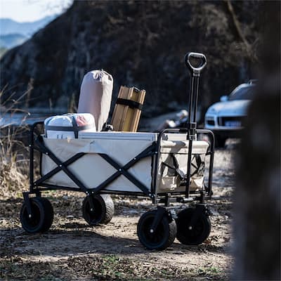 ColourTreeUSA 200 lbs. Capacity Folding Collapsible All Terrain Outdoor Portable Utility Wagon Cart