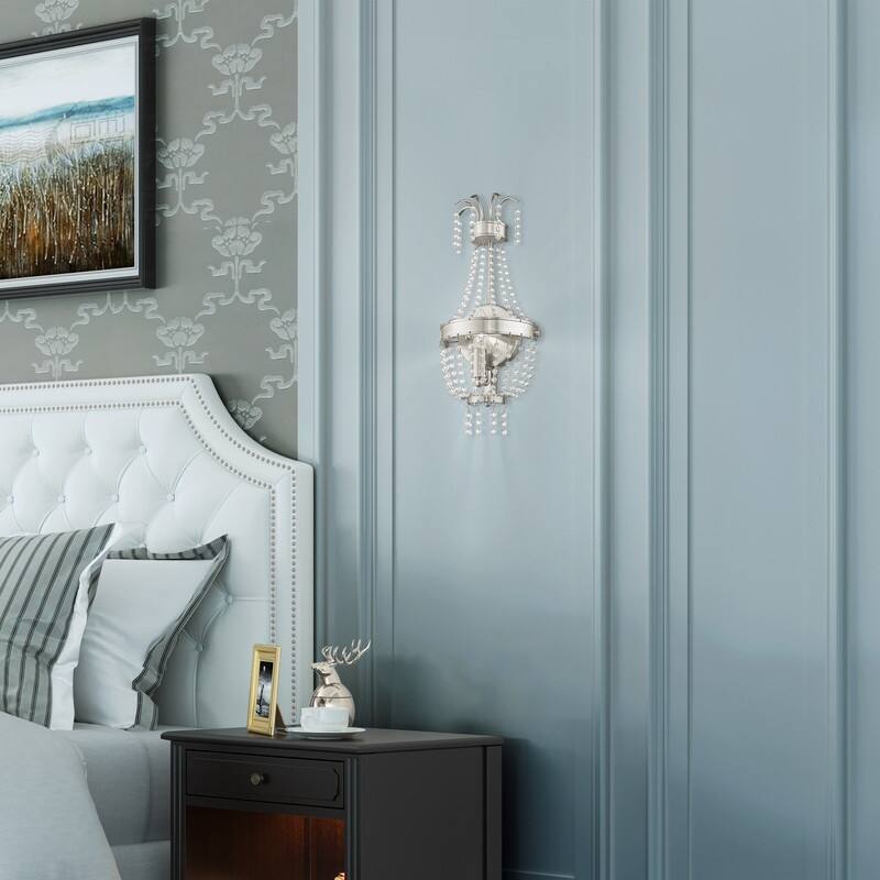 Livex Lighting 1-Light Brushed Nickel Wall Sconce, 51872-91 - 7.5" DIA 17.5" H 4" EXT