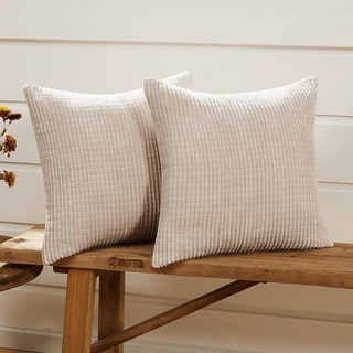 Deconovo Corduroy Throw Pillow Covers 2 PCS (Cover Only)