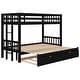 preview thumbnail 5 of 24, Exquisite design Twin over Pull-out Bunk Bed with Trundle and wheels, Accommodate 4 People, High-quality Materials, Espresso