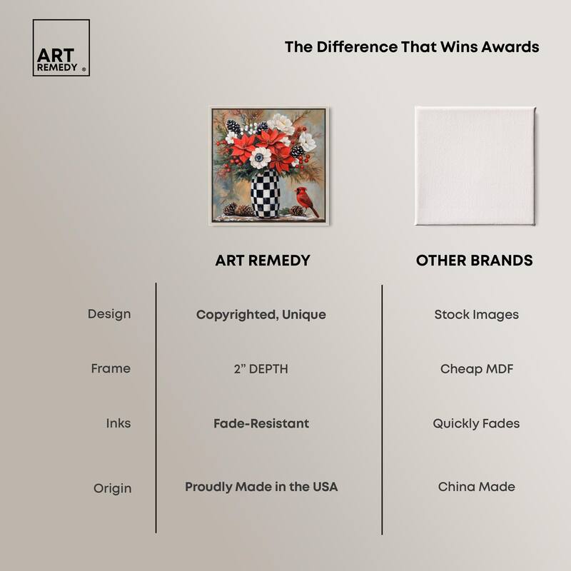Checkerboard Vase Blooms II Canvas by Art Remedy