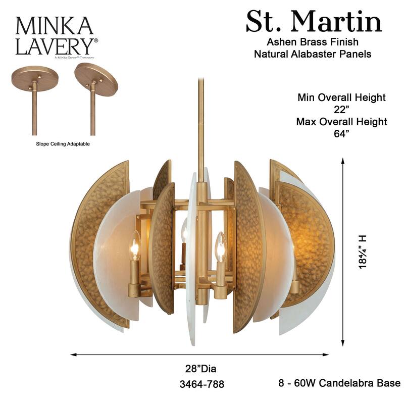 Minka Lavery 3464 Saint Martin 8 Light 28" Wide Abstract Chandelier