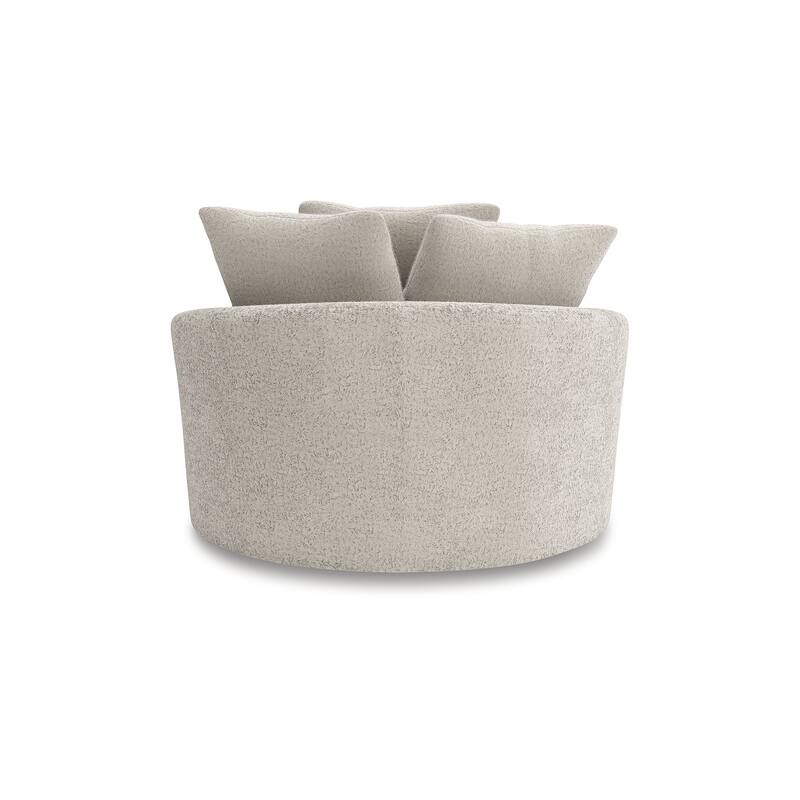 Signature Design by Ashley Snodoodle Beige Oversized Swivel Accent Chair - 58" W x 54" D x 39" H