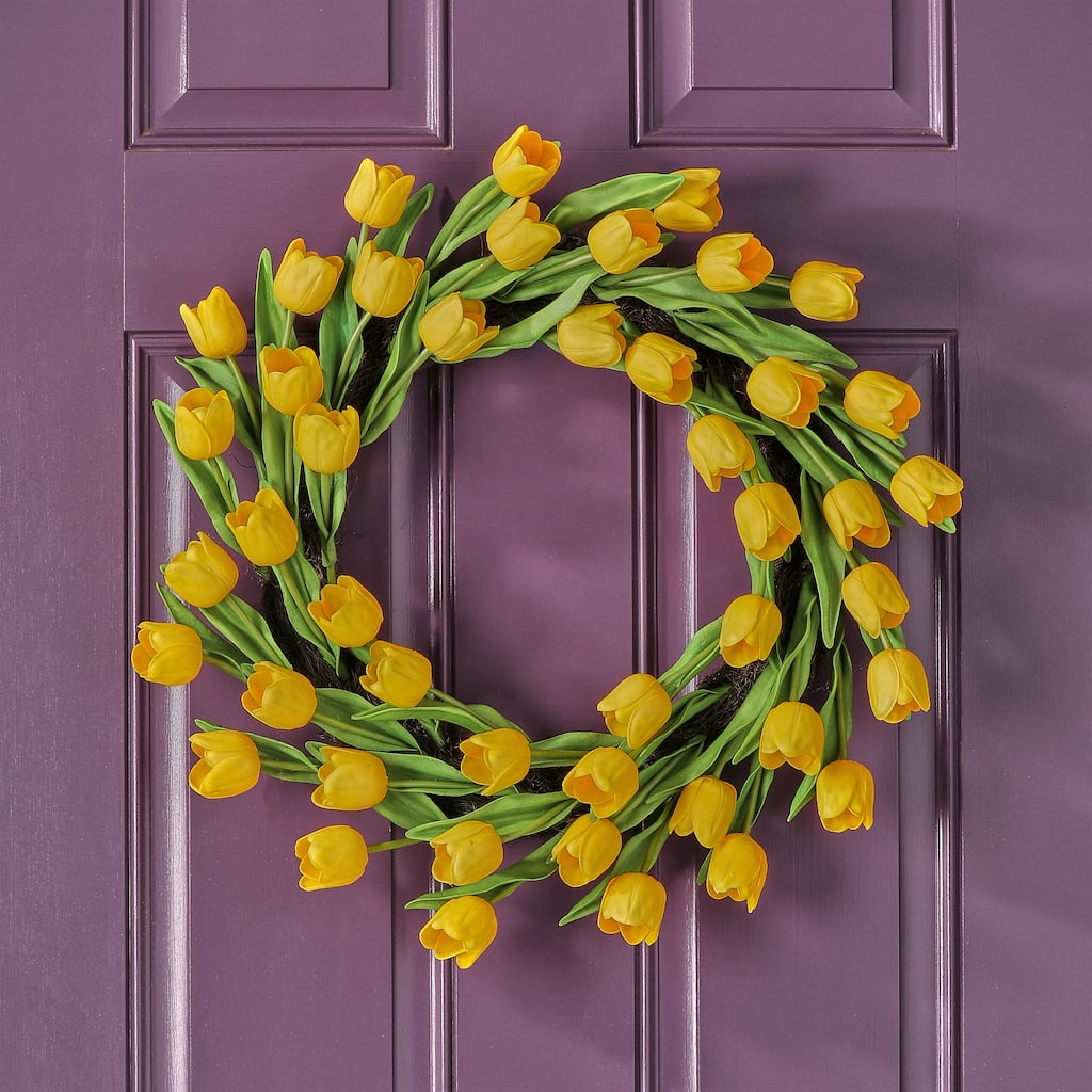 21" Pu Spring Tulip Wreath