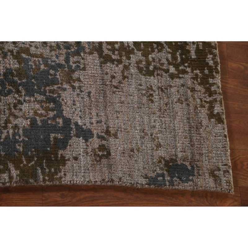 Multi-Color Abstract Area Rug Handmade Wool Carpet - 5'3" x 8'4"