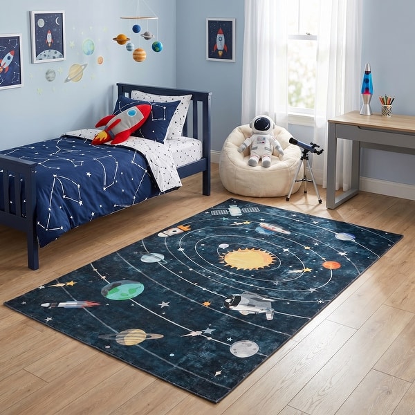 slide 2 of 5, MDA Rugs Kids Collection Interstellar Adventure Space Themed Area Rug