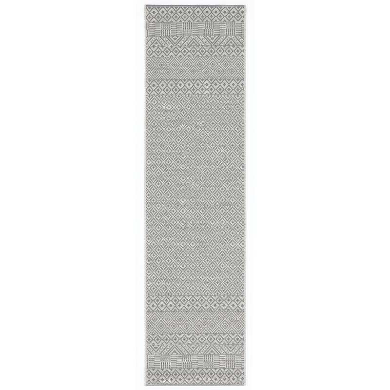 SAFAVIEH Courtyard Shikibu Indoor/ Outdoor Waterproof Patio Backyard Rug - 2'3" x 14' Runner - Brown/Grey