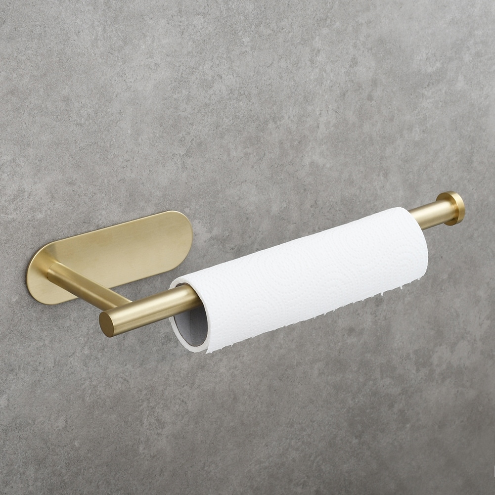 Stainless Steel Towel Holder Adhesive Potty Paper Holder,Brushed Gold - Bed  Bath & Beyond - 34320402