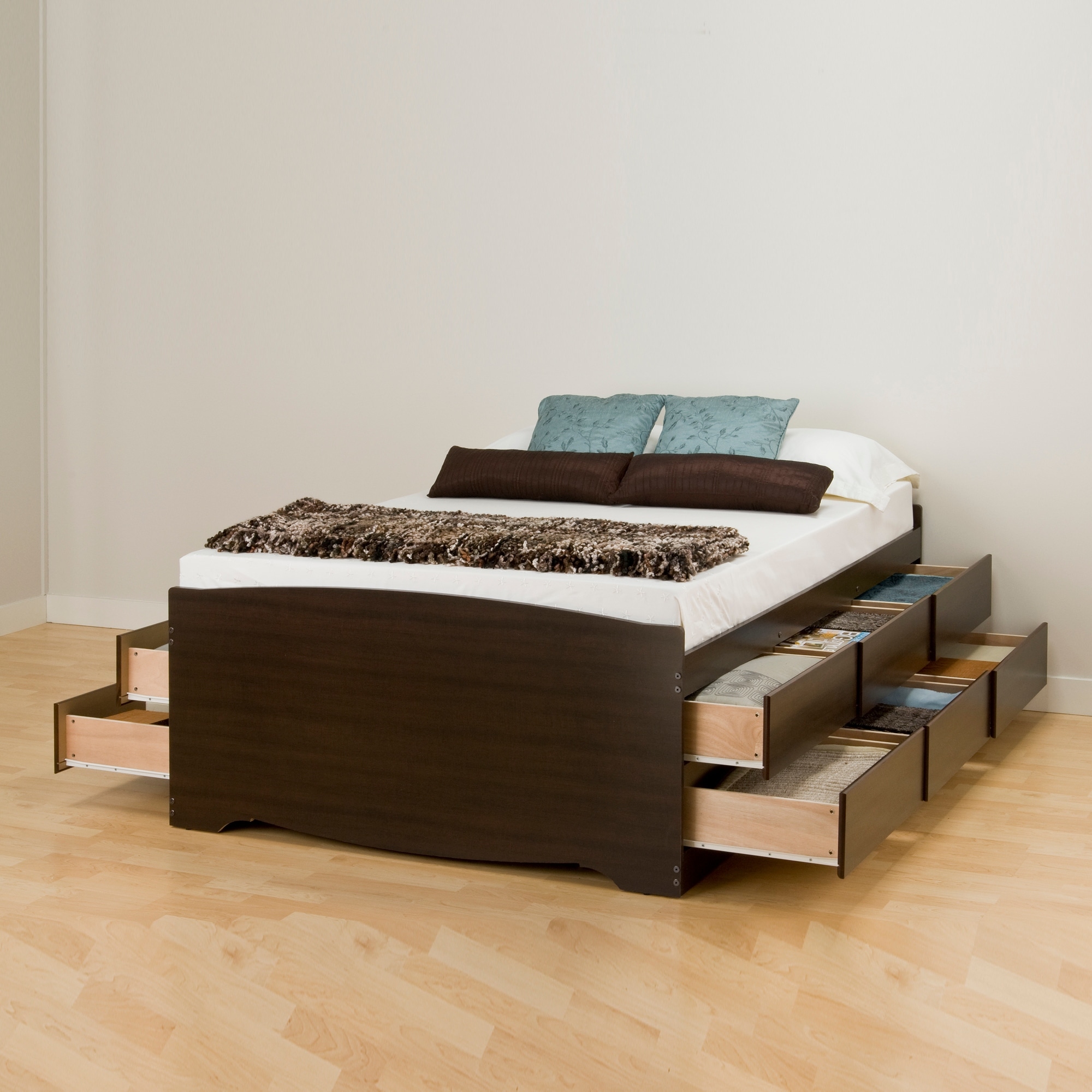 Prepac Tall Queen Captain'S Platform Storage Bed With 12 Drawers - Bed Bath  & Beyond - 3701486