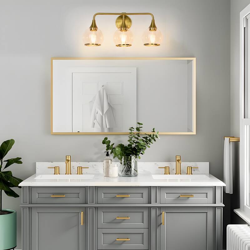 Modern Vanity Lights Dimmable Bathroom Light Fixtures with Glass Shade