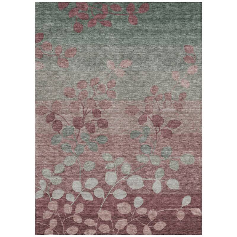 HomeRoots Floral Transitional Rectangle Outdoor Rug
