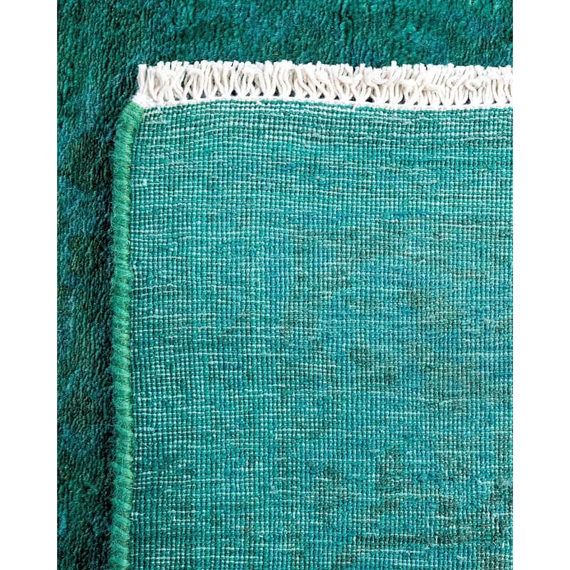 Contemporary Overdyed Wool Hand Knotted Runner - 2' 9" x 9' 10"