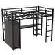 preview thumbnail 11 of 9, Metal Multi-functional Full Size Loft Bed with Desk,Shelves,Wardrobe,Kids and Baby