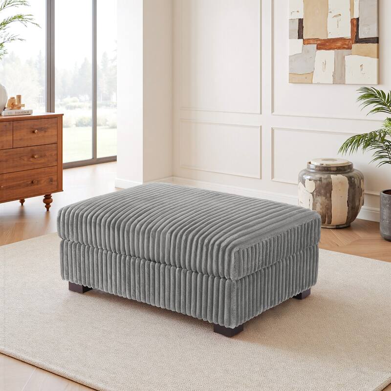 Modern Cotton Flannel Upholstery Oversized Ottoman