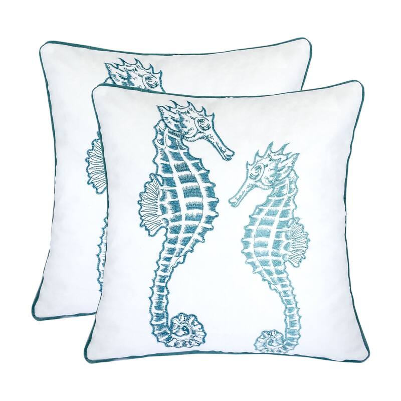 Blue / Spa Seahorses Pillow